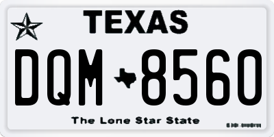 TX license plate DQM8560