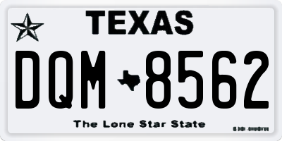 TX license plate DQM8562