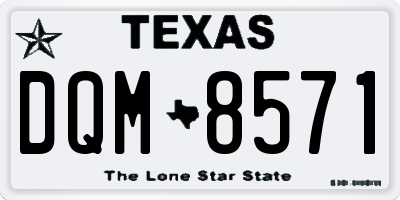 TX license plate DQM8571