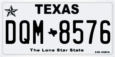 TX license plate DQM8576