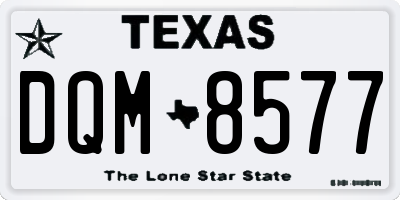 TX license plate DQM8577