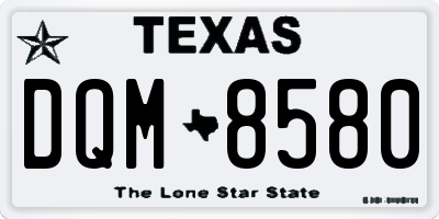 TX license plate DQM8580