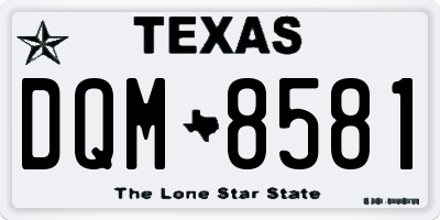 TX license plate DQM8581