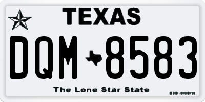 TX license plate DQM8583