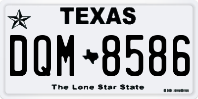 TX license plate DQM8586