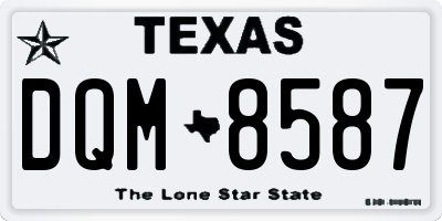 TX license plate DQM8587