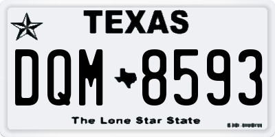 TX license plate DQM8593