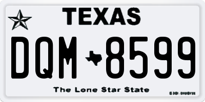 TX license plate DQM8599