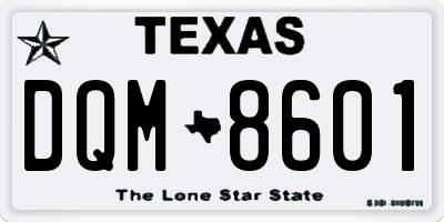 TX license plate DQM8601