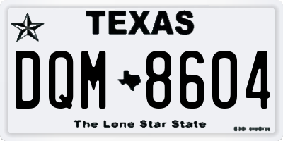 TX license plate DQM8604