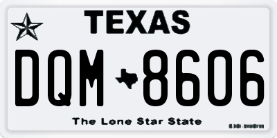 TX license plate DQM8606