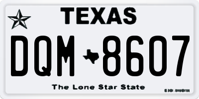 TX license plate DQM8607