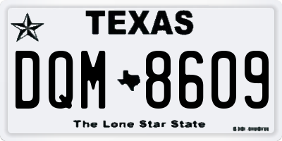 TX license plate DQM8609