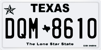 TX license plate DQM8610