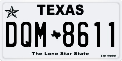 TX license plate DQM8611