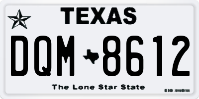 TX license plate DQM8612