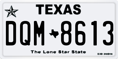 TX license plate DQM8613