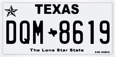 TX license plate DQM8619