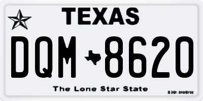 TX license plate DQM8620