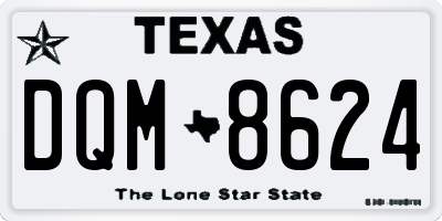 TX license plate DQM8624
