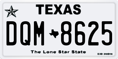 TX license plate DQM8625