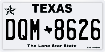 TX license plate DQM8626