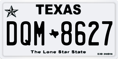 TX license plate DQM8627