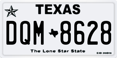 TX license plate DQM8628