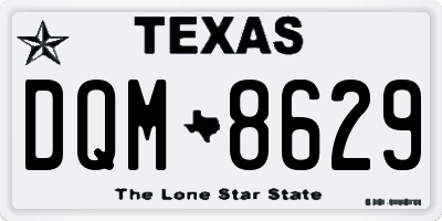 TX license plate DQM8629