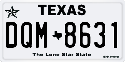 TX license plate DQM8631
