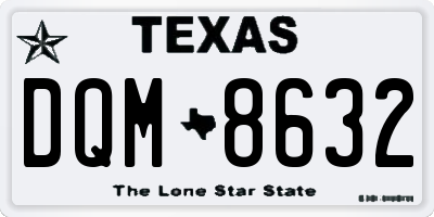 TX license plate DQM8632