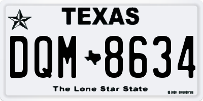 TX license plate DQM8634