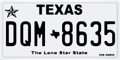 TX license plate DQM8635