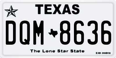TX license plate DQM8636