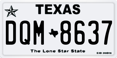 TX license plate DQM8637