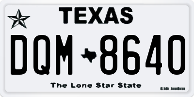 TX license plate DQM8640