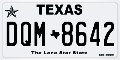 TX license plate DQM8642