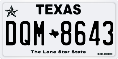 TX license plate DQM8643
