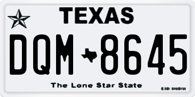 TX license plate DQM8645