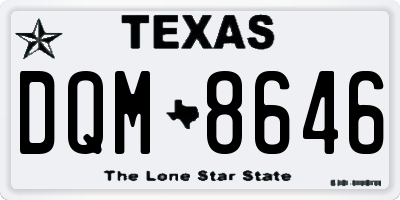 TX license plate DQM8646