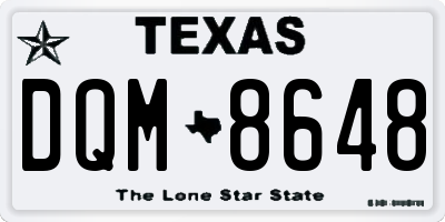 TX license plate DQM8648