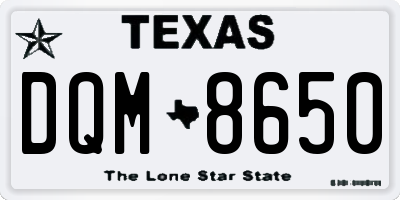 TX license plate DQM8650