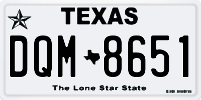 TX license plate DQM8651