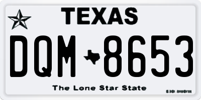 TX license plate DQM8653