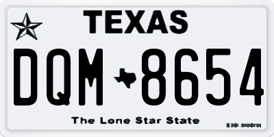 TX license plate DQM8654