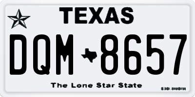 TX license plate DQM8657