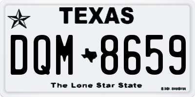TX license plate DQM8659