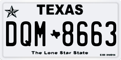 TX license plate DQM8663