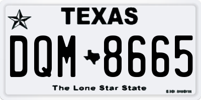 TX license plate DQM8665