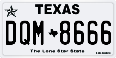 TX license plate DQM8666